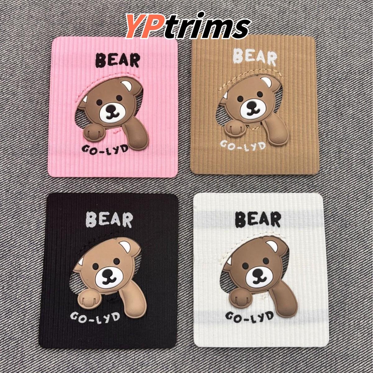wholesale cartoon bear pocket cloth label large size apparel accessories – trusted supplier