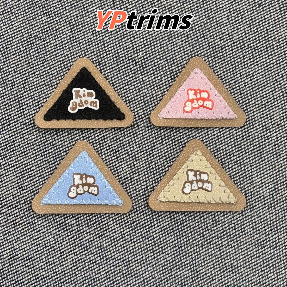 custom pink triangle embroidered patch for clothing & hats – fashion label factory
