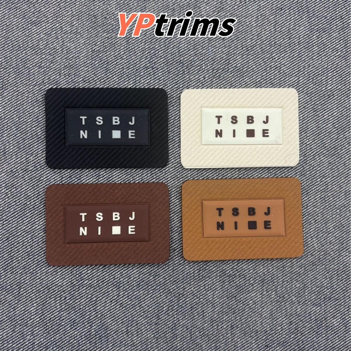 wholesale embossed twill pu letter logo patch – fashion casual wear decorative label supplier