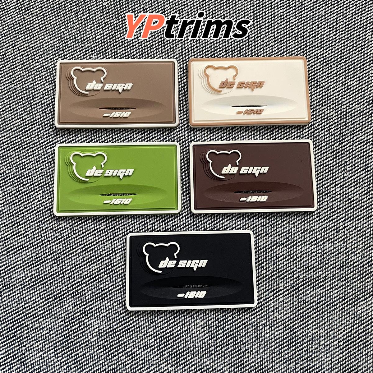 custom pvc bear logo patch – 3d rubber label for shoes, hats & streetwear accessories