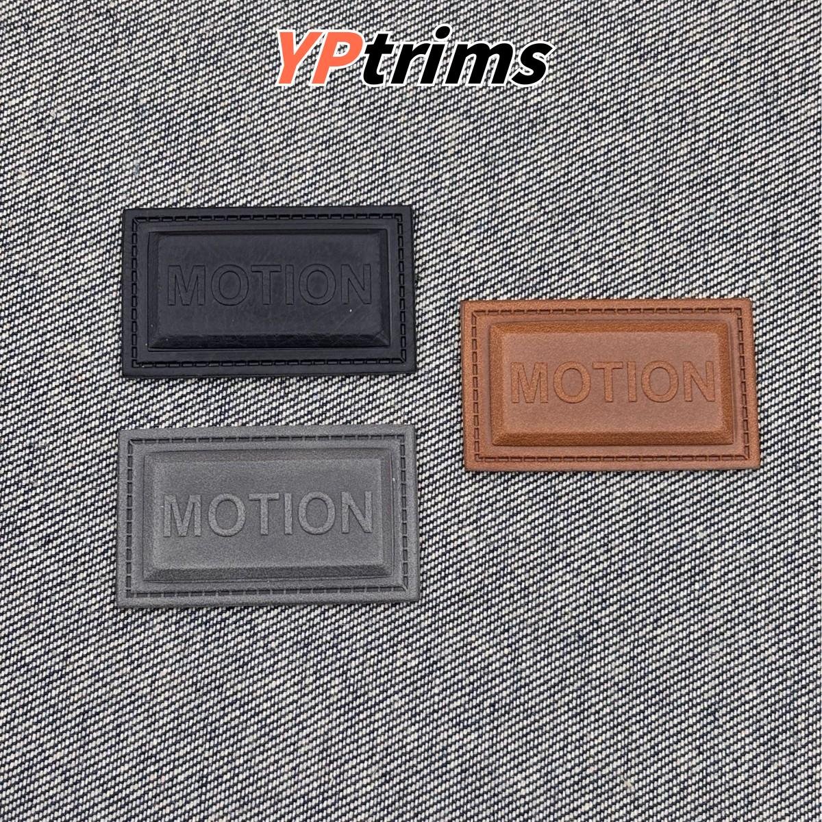 custom embossed square leather patch – minimalist sew-on label for hats & apparel factory