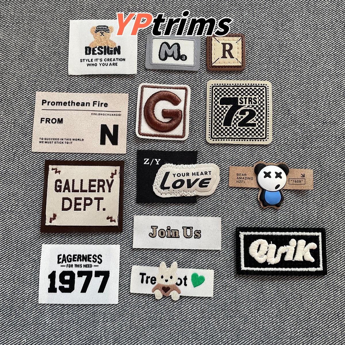 custom cartoon rabbit & bear embroidered patch – sew-on cloth label for kidswear factory