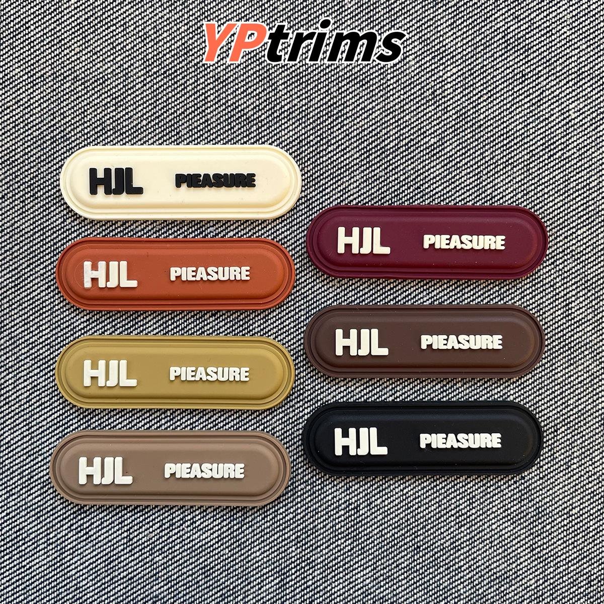 custom rectangle pvc drip logo silicone patch for shoes, hats & clothing | trim factory