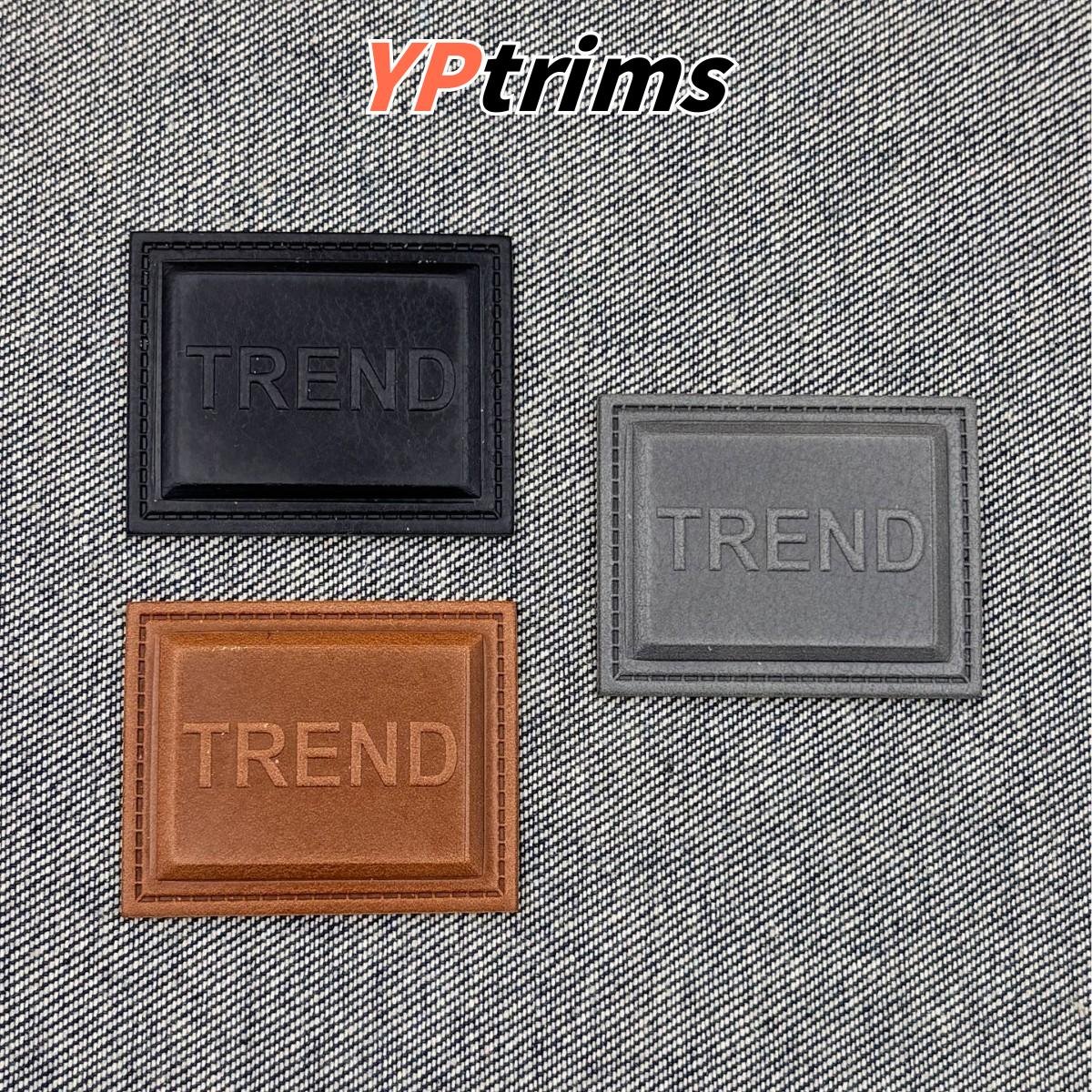 custom 3d square leather patch – sew-on label for hats, shoes & clothing accessories | factory