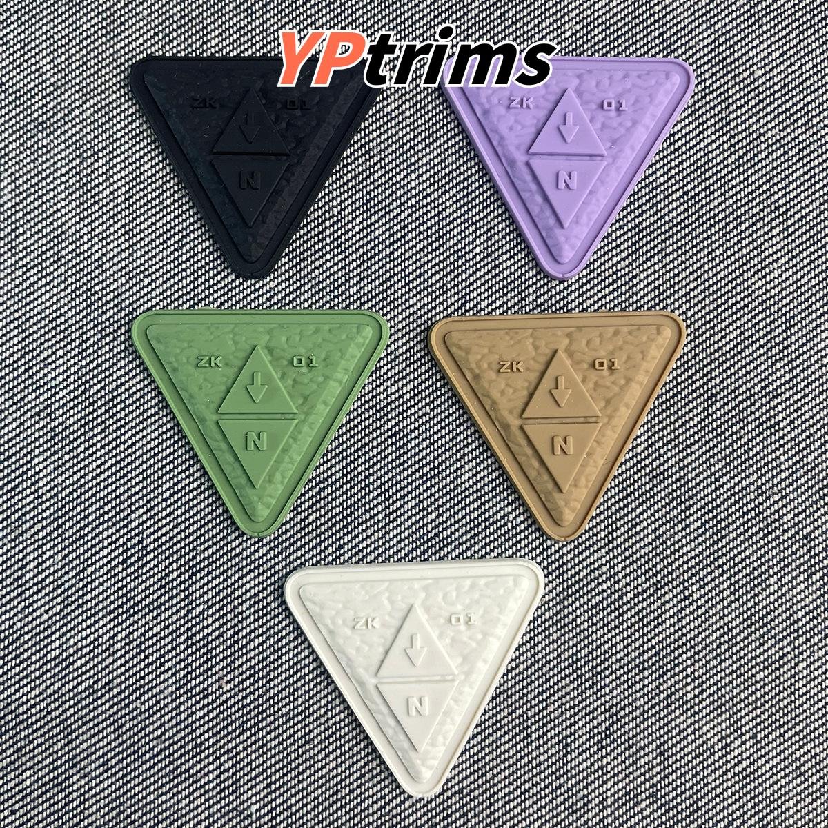custom triangle pvc drip molding patch for shoes, hats & streetwear – factory