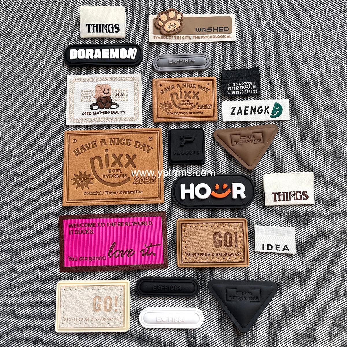 custom woven embroidered patches for clothing | sew-on fashion brand labels & decorative pu badges