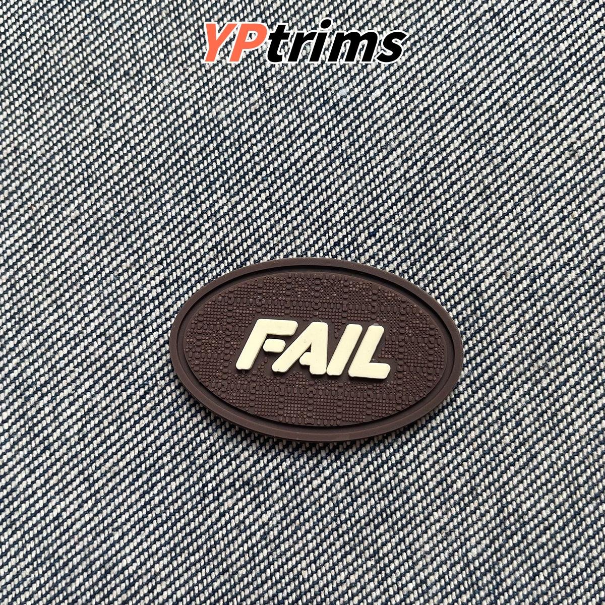 wholesale oval rubber pvc logo patch for streetwear, jackets & accessories | clothing trim supplier