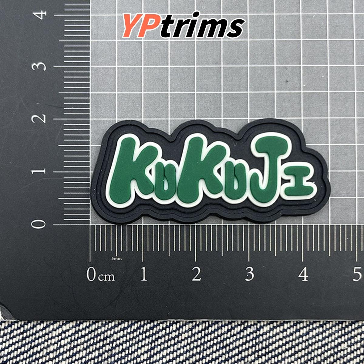 custom woven damask drop-plastic pvc patch round embroidered logo for kids streetwear backpacks wholesaler