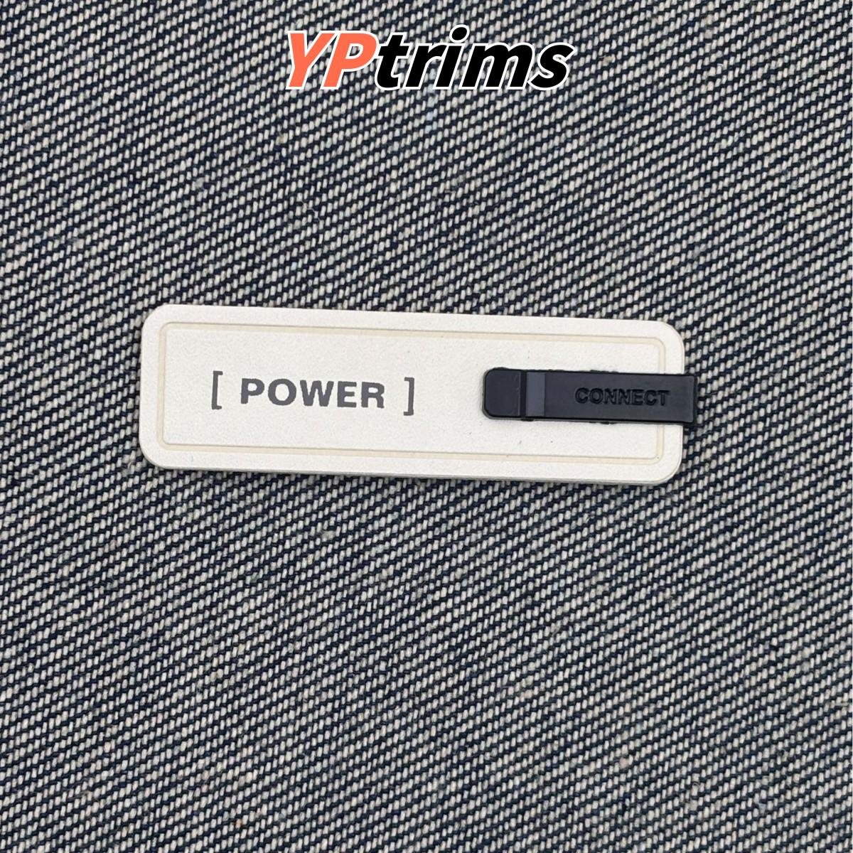 wholesale rectangular english metal logo patch for men’s fashion apparel – garment accessories factory
