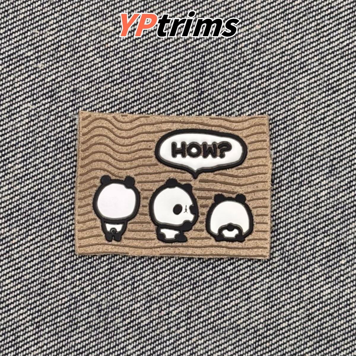 custom cute cartoon pu silicone patch – hat & t-shirt apparel label factory