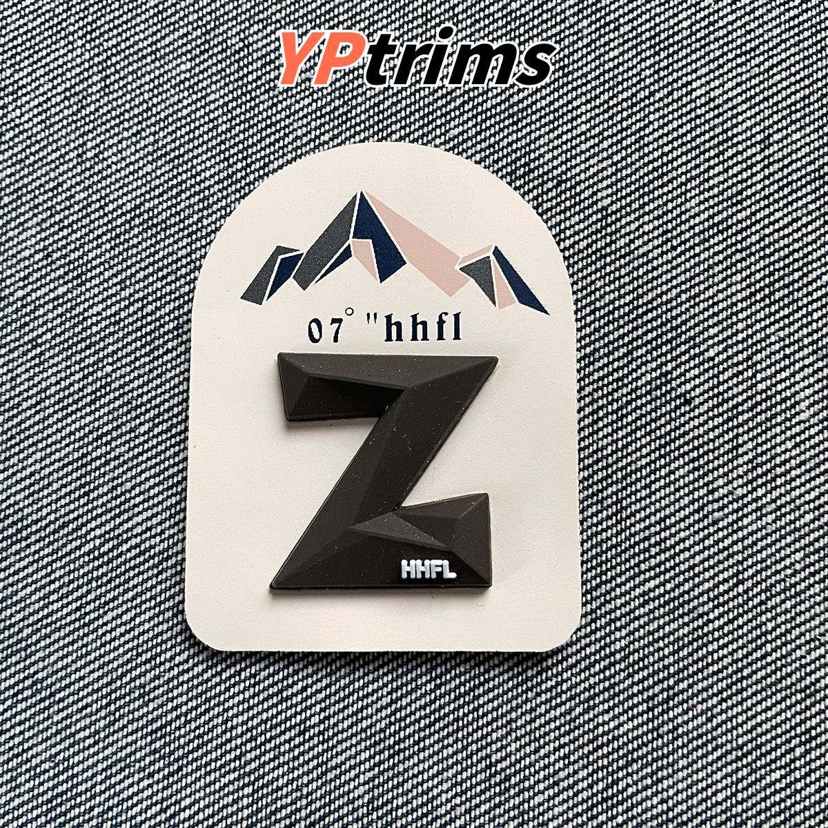 custom 3d letter z mountain leather patch – sew-on hat & clothing label factory