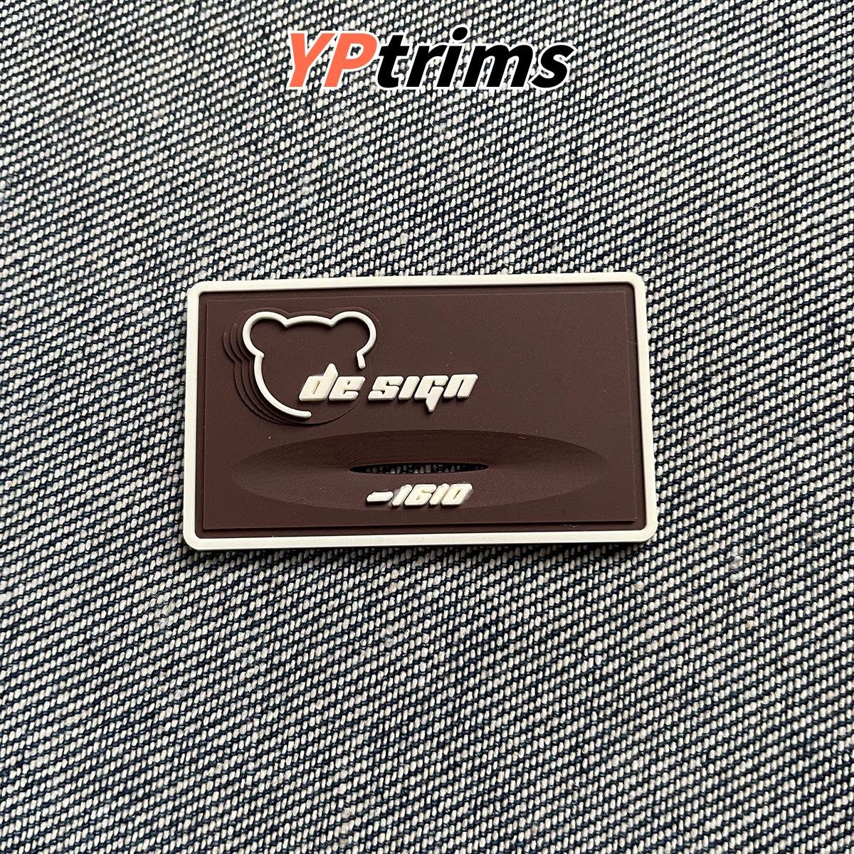 custom pvc bear logo patch – 3d rubber label for shoes, hats & streetwear accessories