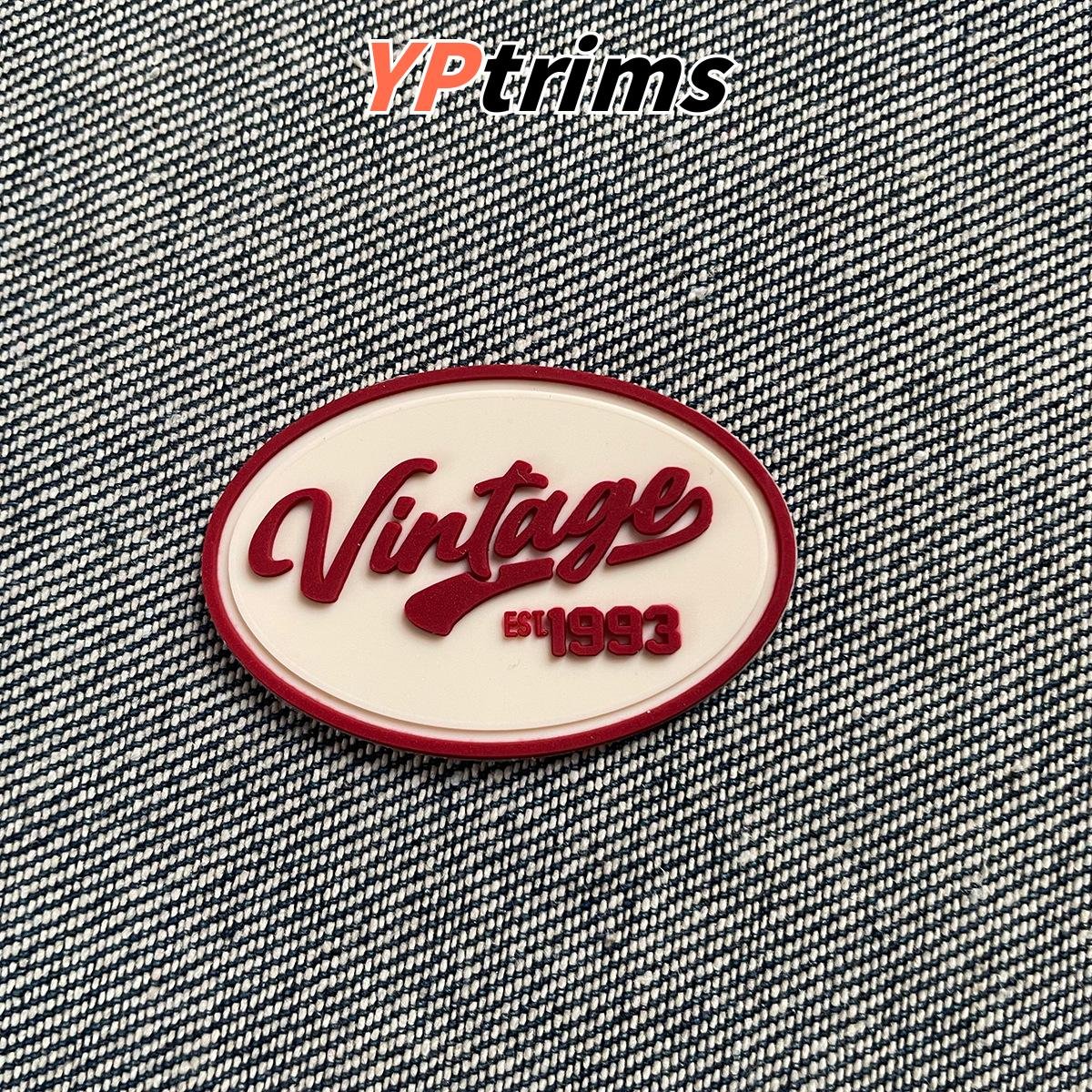 wholesale oval silicone pvc badge with drip logo design – apparel patches & labels factory