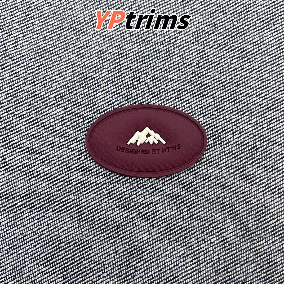 custom woven damask drop-plastic pvc patch round embroidered logo for kids streetwear backpacks wholesaler