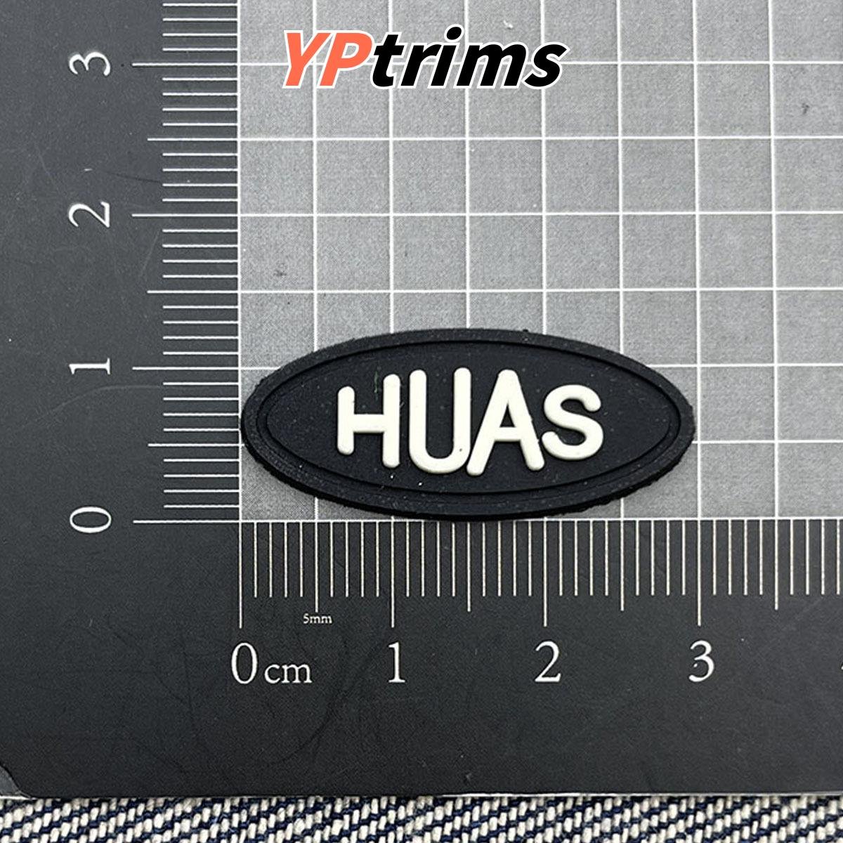 custom woven damask drop-plastic pvc patch round embroidered logo for kids streetwear backpacks wholesaler