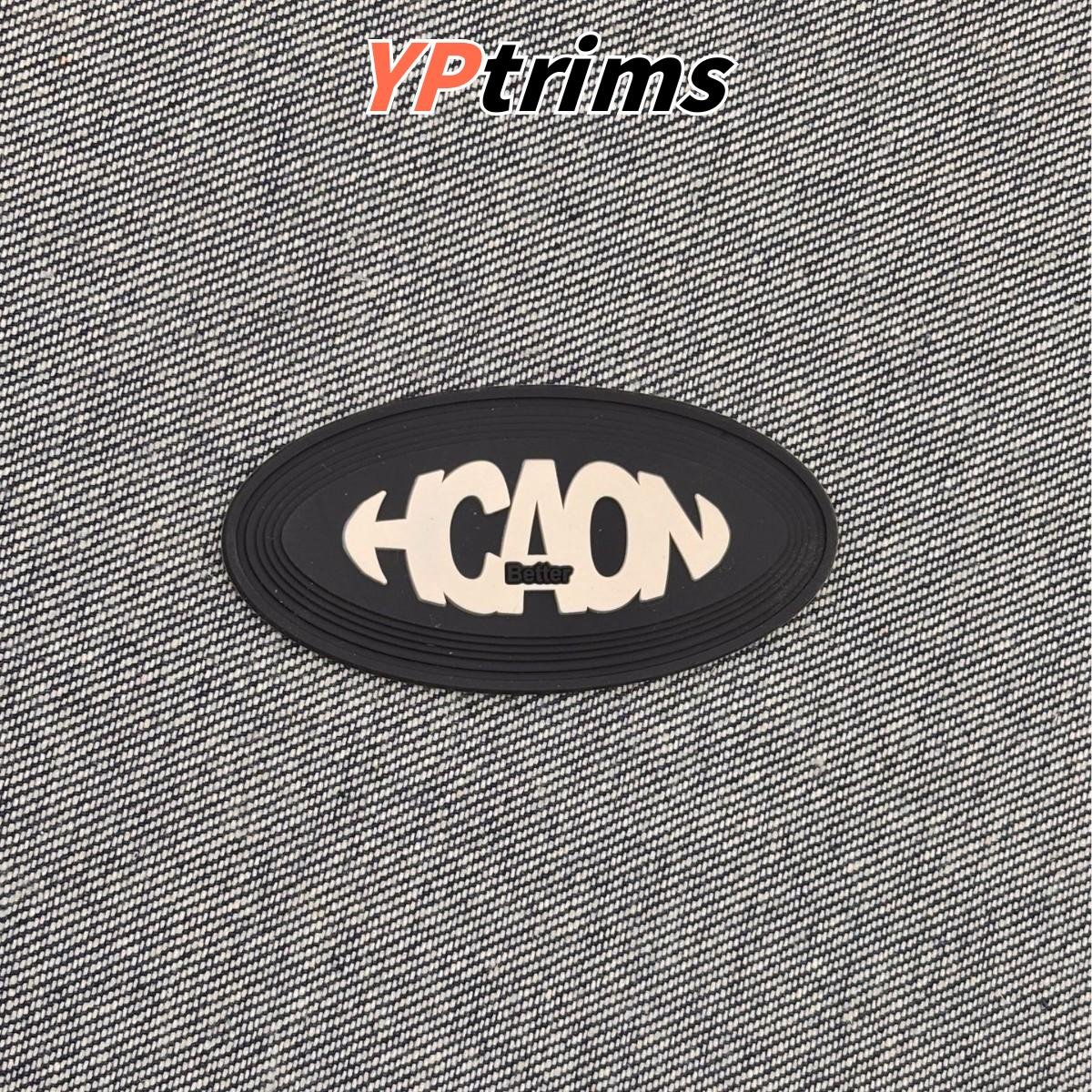 custom large oval pvc epoxy silicone patch – clothing & pants label factory