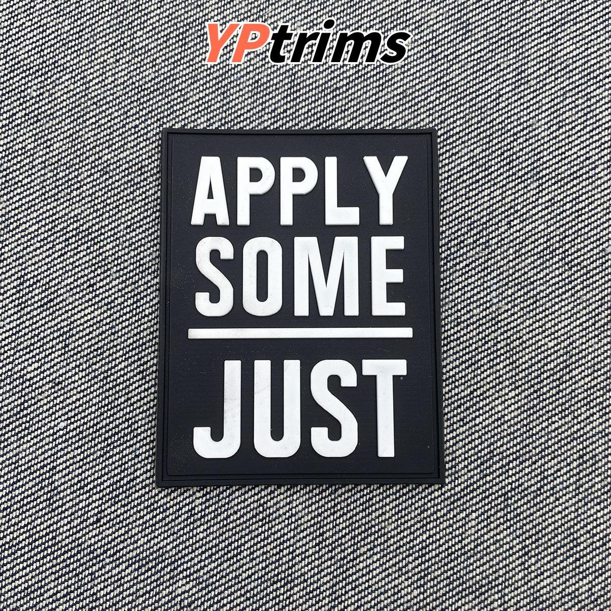 custom grey reflective embossed round leather patch for jackets, pants & bags – garment label factory