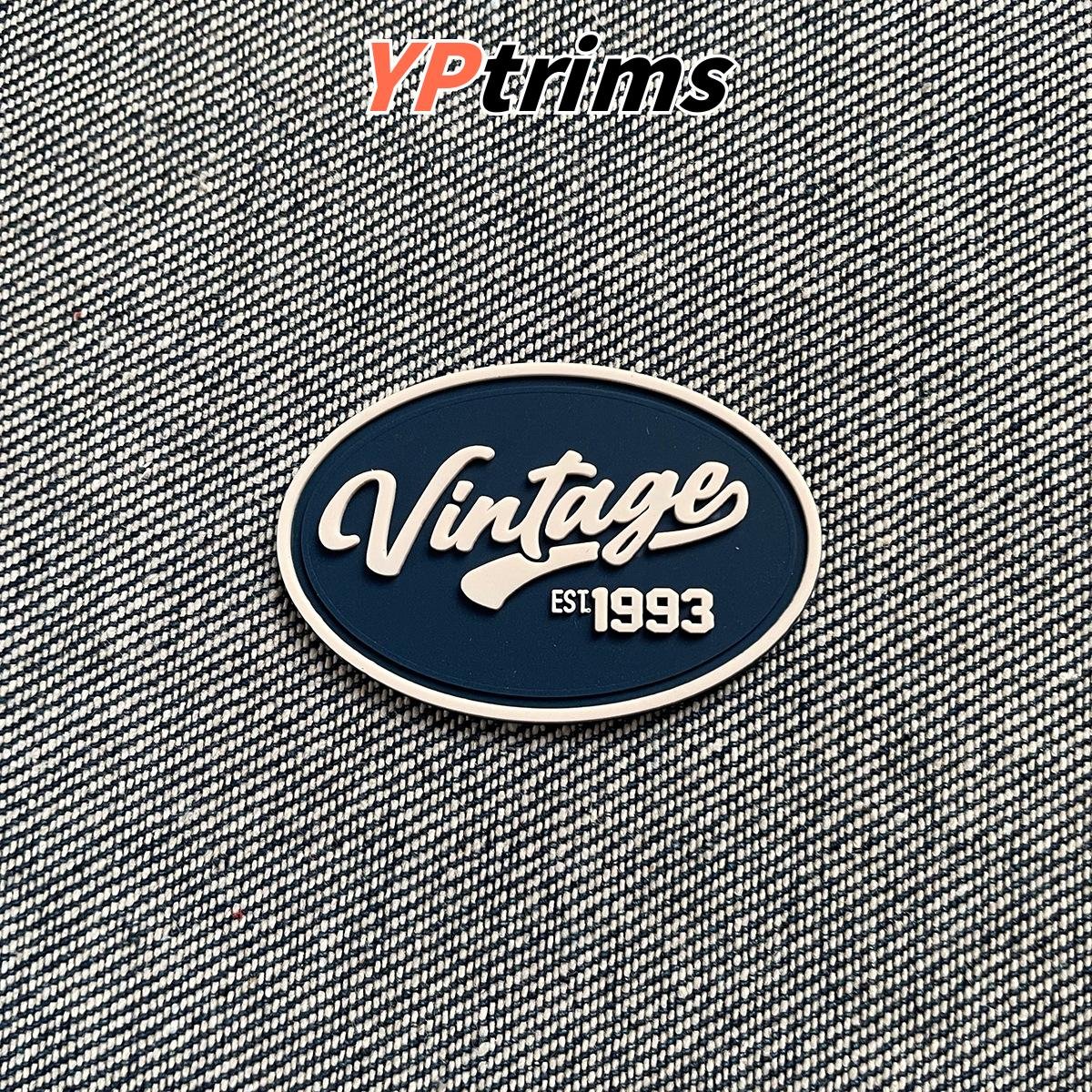 wholesale oval silicone pvc badge with drip logo design – apparel patches & labels factory