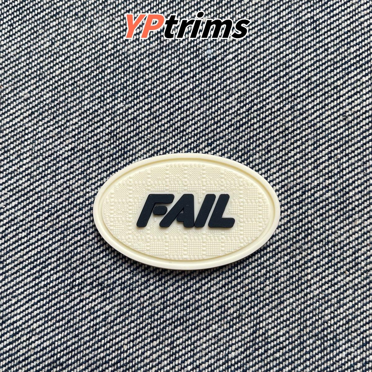 wholesale oval rubber pvc logo patch for streetwear, jackets & accessories | clothing trim supplier