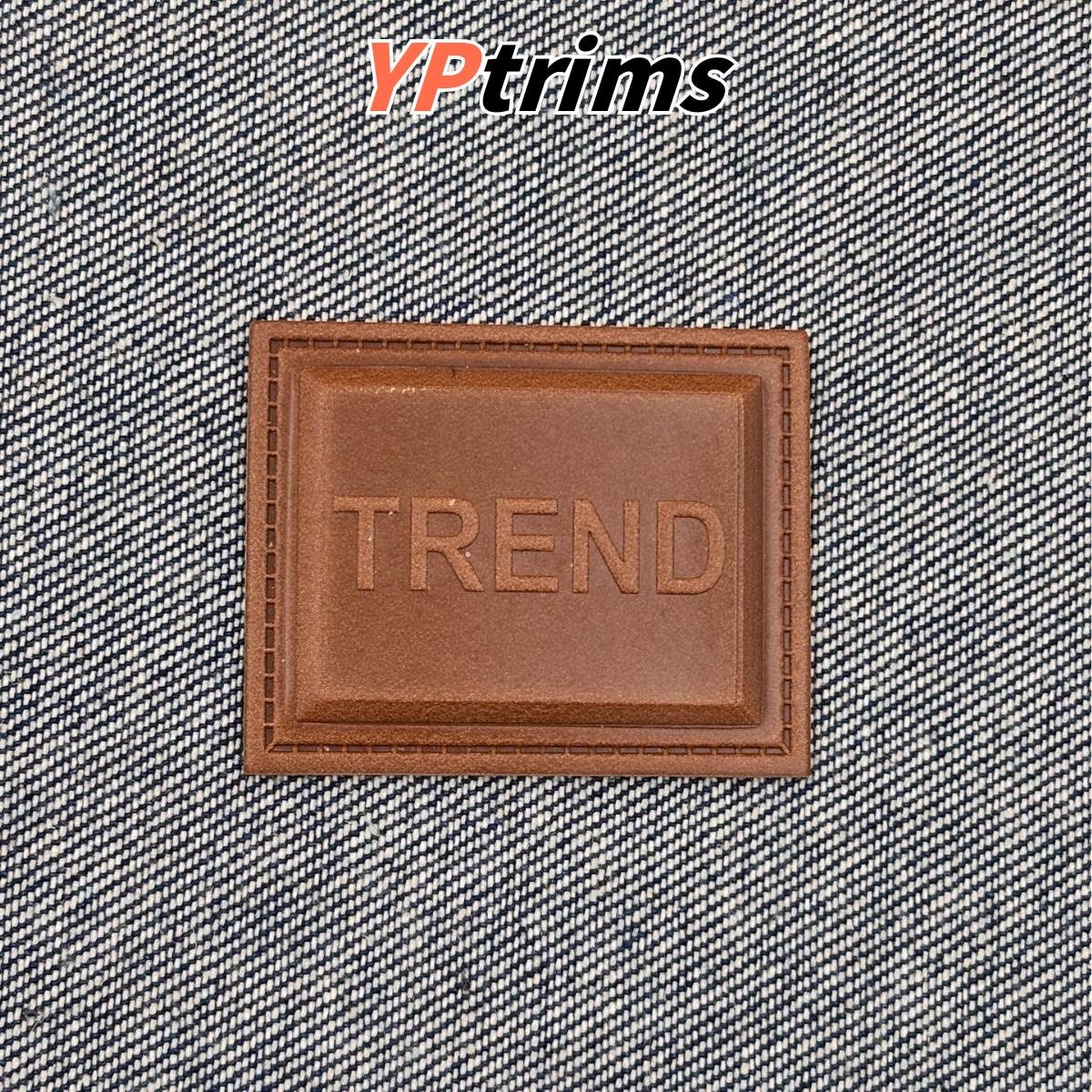 custom 3d square leather patch – sew-on label for hats, shoes & clothing accessories | factory