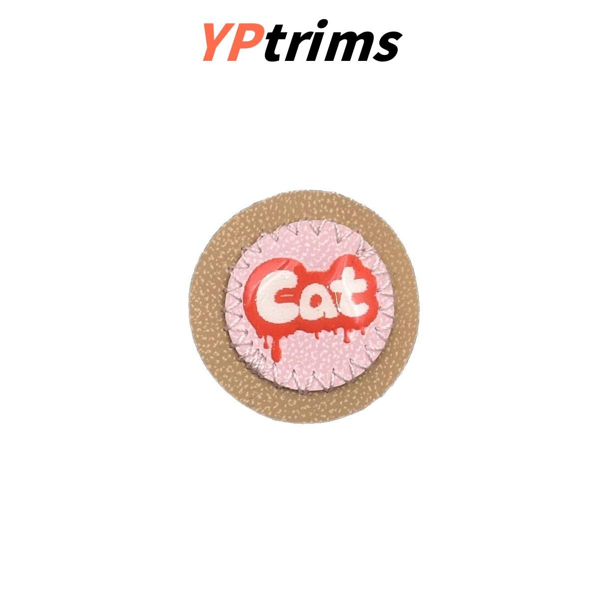 custom pink round embroidered patch for kids clothing & hats – woven label factory