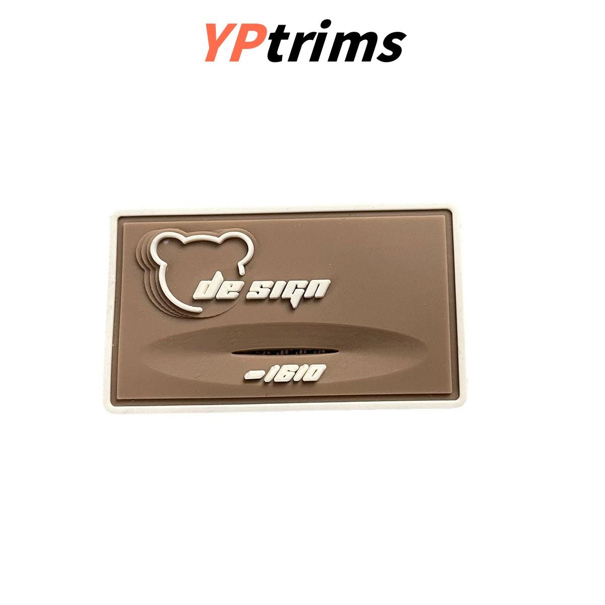 custom pvc bear logo patch – 3d rubber label for shoes, hats & streetwear accessories