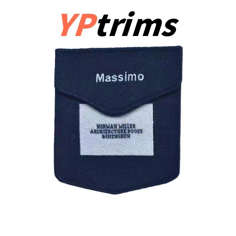 custom number & letter pocket fabric label – streetwear clothing patch for menswear | factory