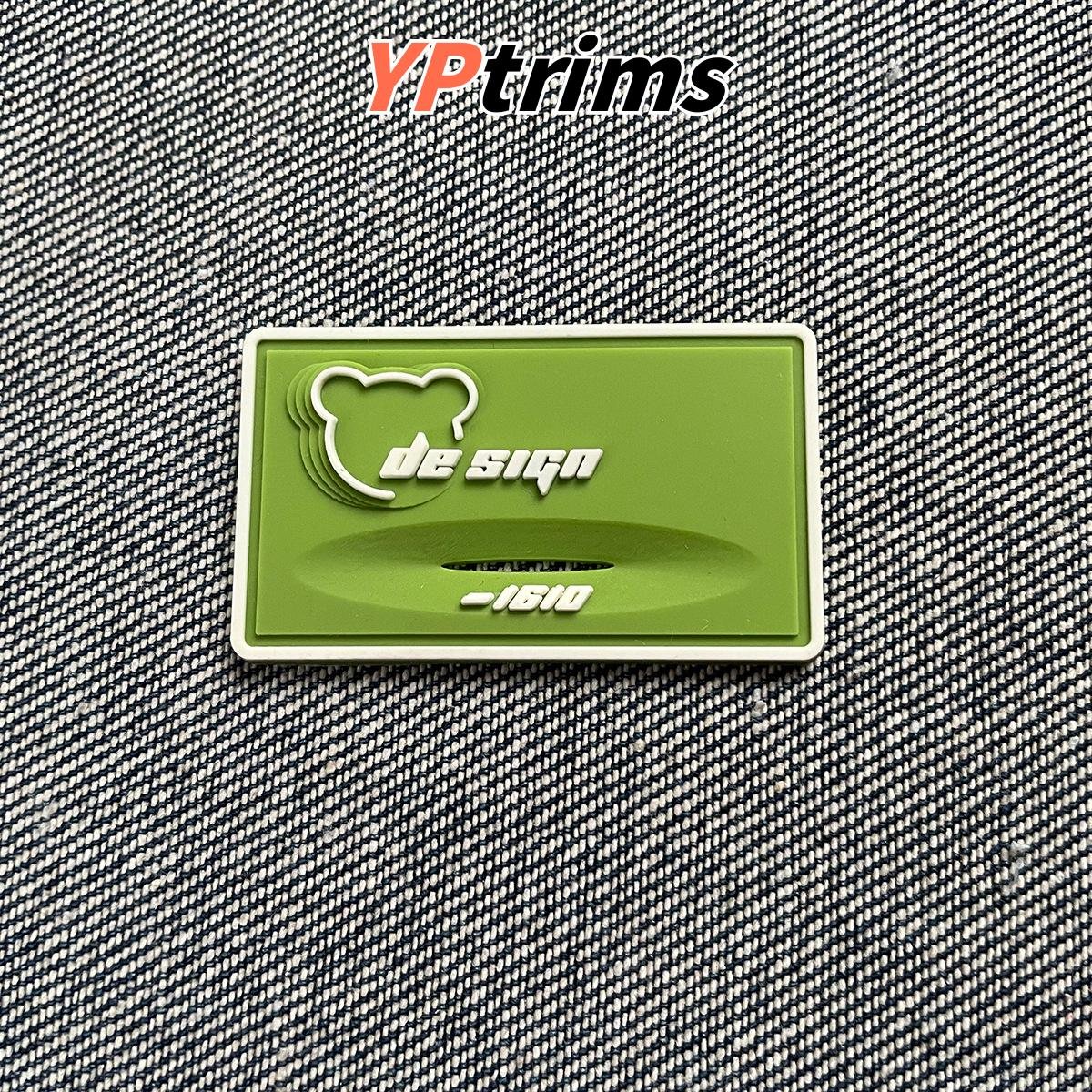 custom pvc bear logo patch – 3d rubber label for shoes, hats & streetwear accessories