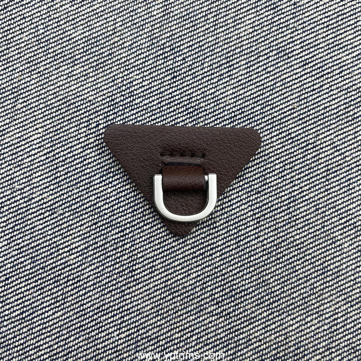 custom triangle pu leather patches with metal ring | fashion menswear, pet & bag accessories