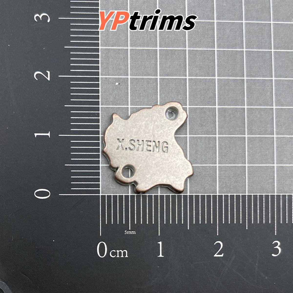 custom metal hand-sewn mini iron label with english design for backpacks & streetwear | factory