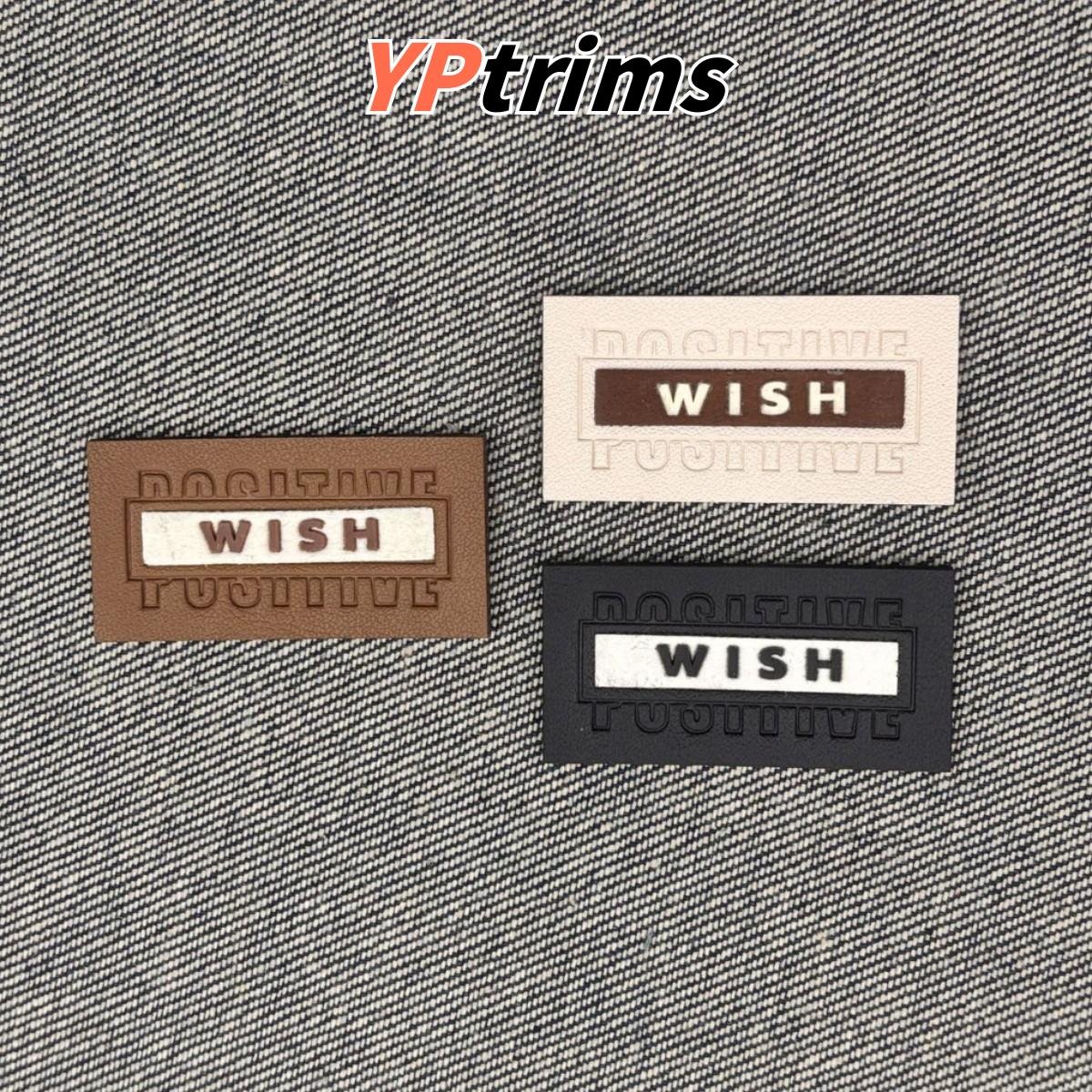 custom heat-press rectangle leather labels – sew-on patches for hats, shoes & menswear factory