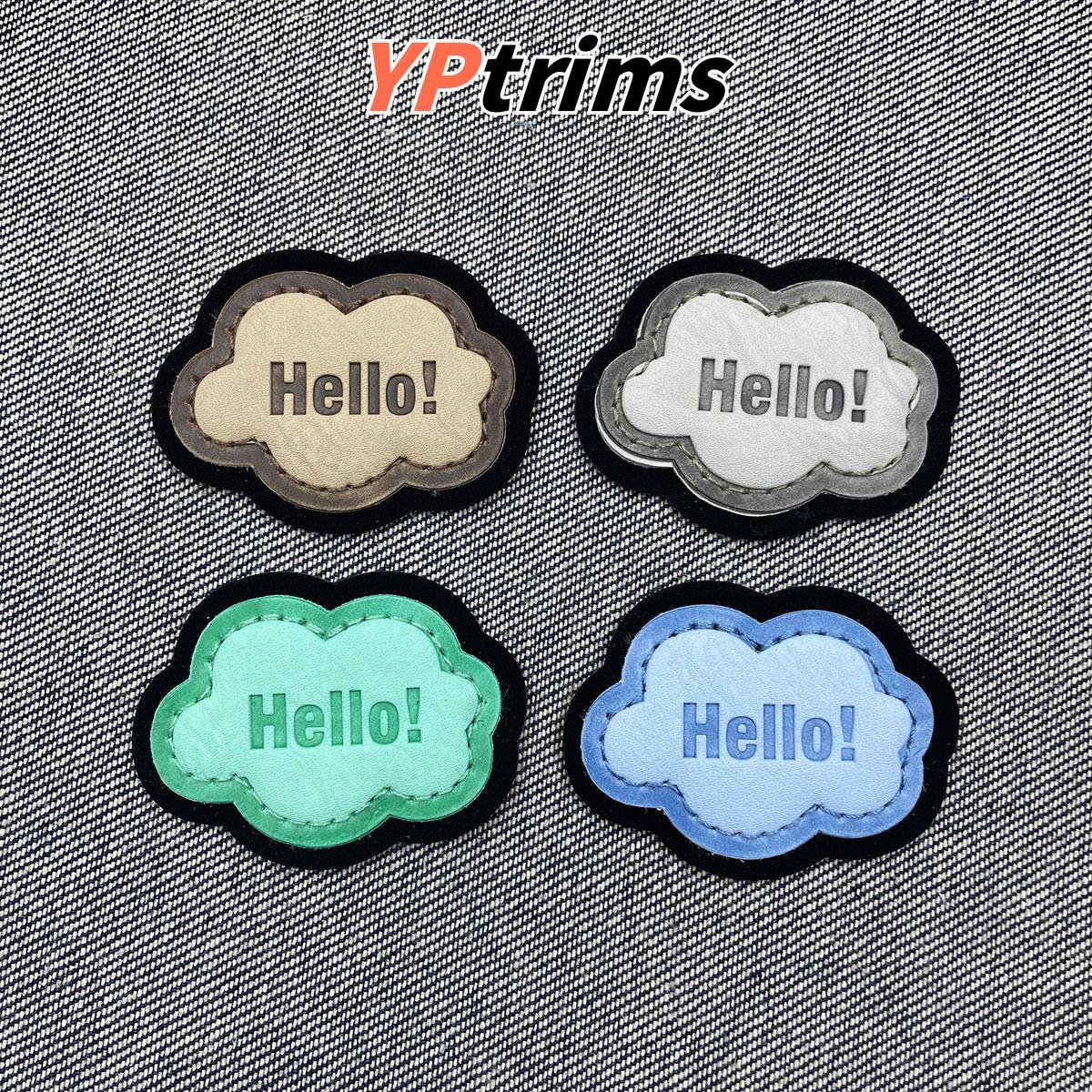 wholesale cloud style pu leather badge for streetwear & backpacks – trusted supplier