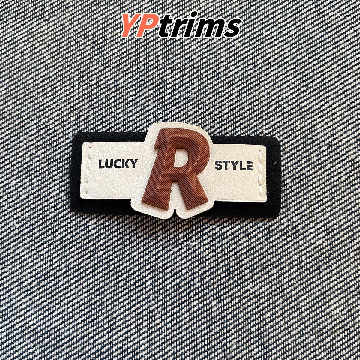 custom 3d letter r leather patches for hats, shoes & menswear – manufacturer