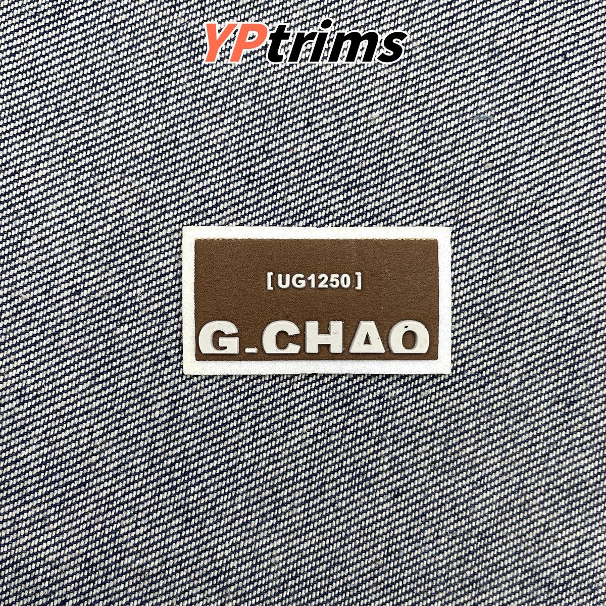 custom rectangle leather patch with 3d english lettering for backpacks & kidswear | factory