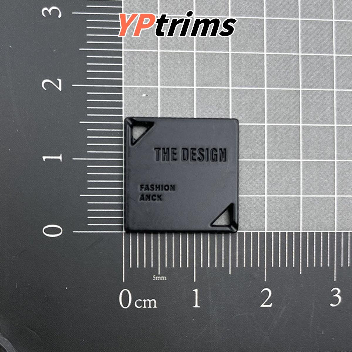 custom square metal hollow-out iron hardware plaque with diagonal hand-sewn edges for trendy backpacks and pet apparel - decor trim factory