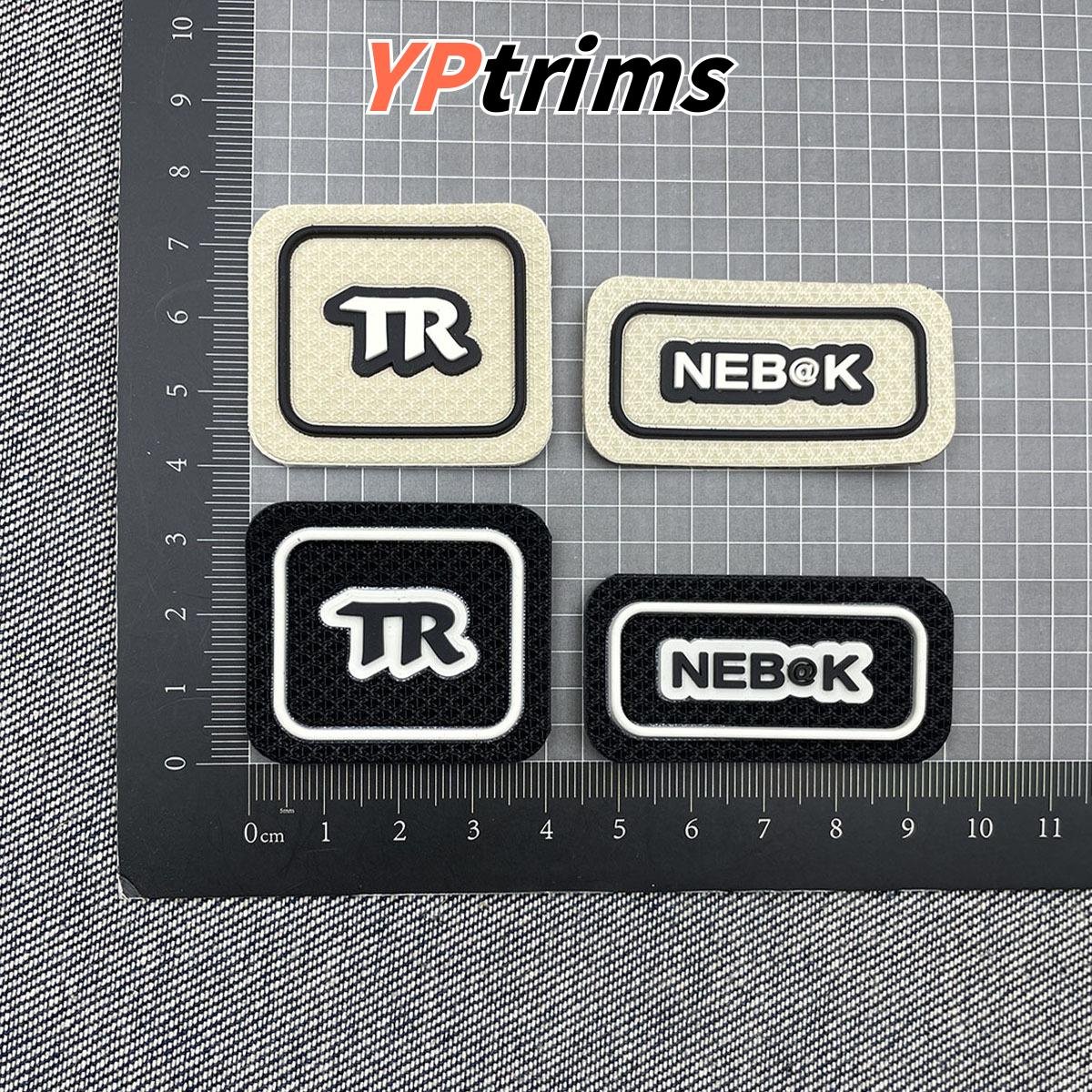 custom 3d silicone printed text pattern combo decorative label for trendy kids' shoes, pet apparel, and clothing - youth trim factory