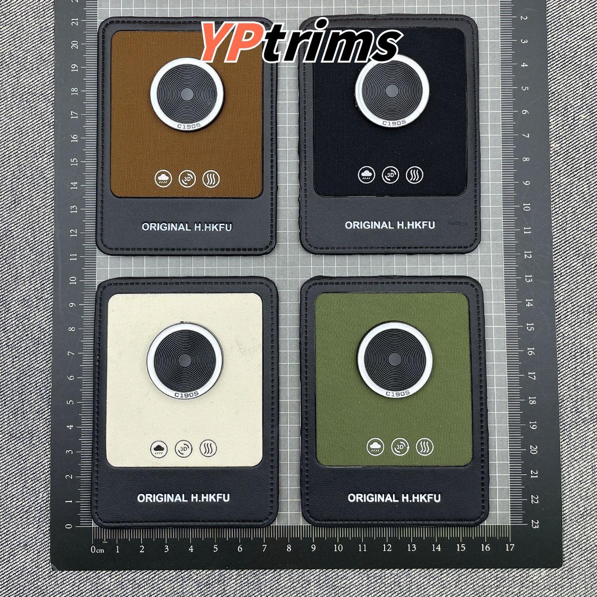 wholesale oversized leather badge for trendy puffer outerwear and male bag accents