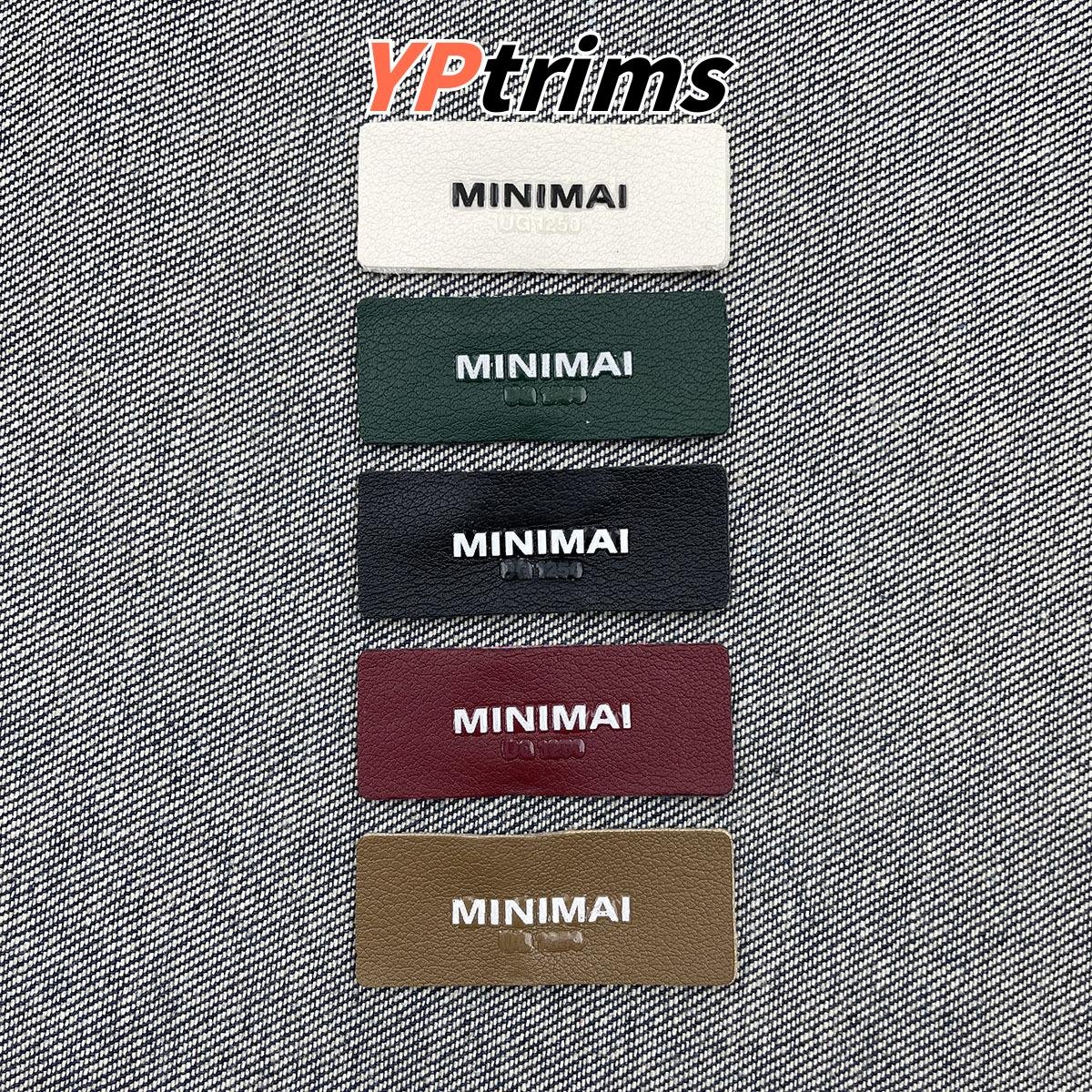 wholesale minimalist english letter leather badge for fashion male bags and clothing accents - accessory supplier