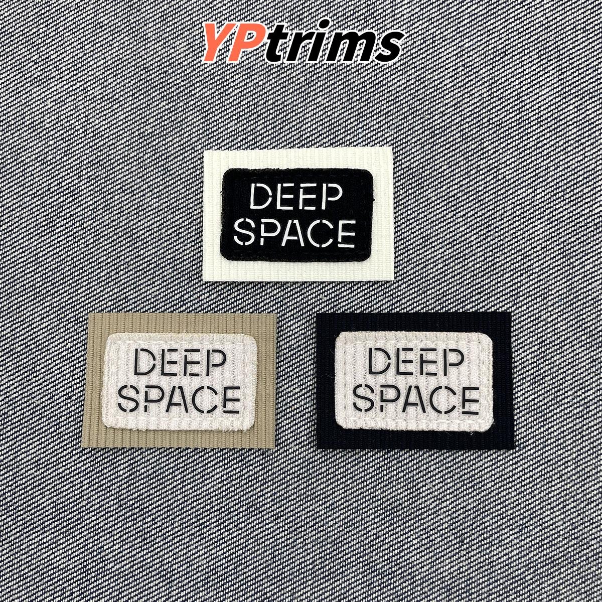 wholesale striped two-tier english woven small badge for fashion animal apparel and male bag trims