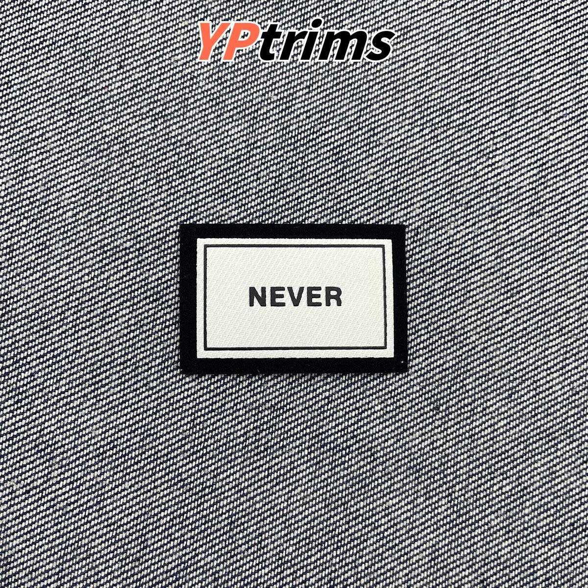 custom dual-layer 3d english letter rectangular leather badge for trendy backpacks, tops, and pet wear - pet trim factory