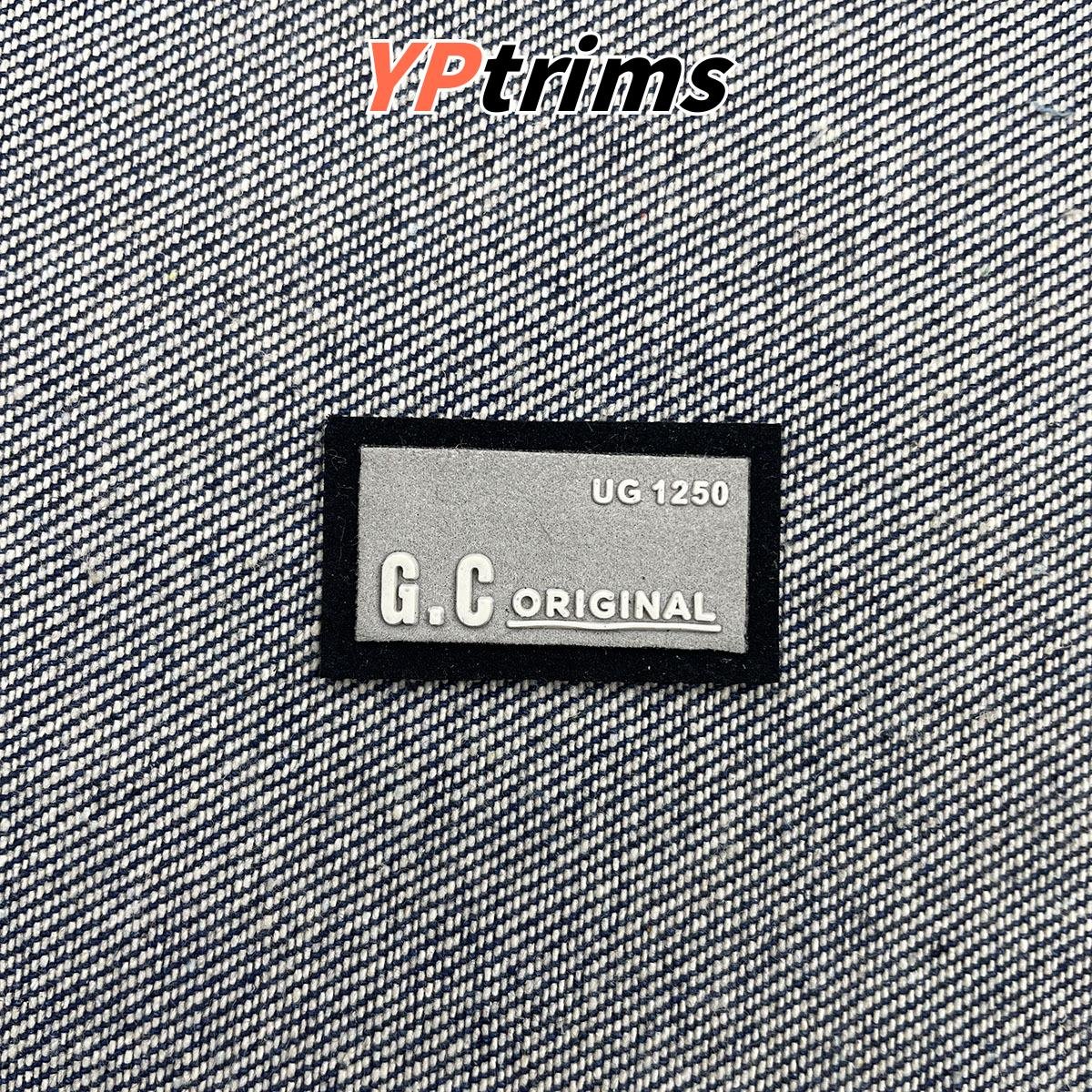 custom clean-line 3d english letter rectangular leather badge for stylish kid backpacks and pants - youth trim factory