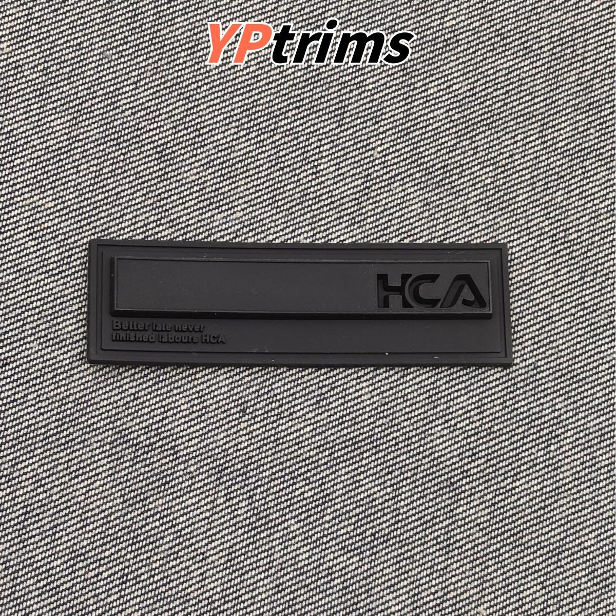 custom large rectangular silicone dripped pvc decorative trademark label for trendy pants and clothing