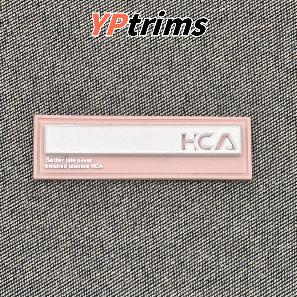 custom large rectangular silicone dripped pvc decorative trademark label for trendy pants and clothing