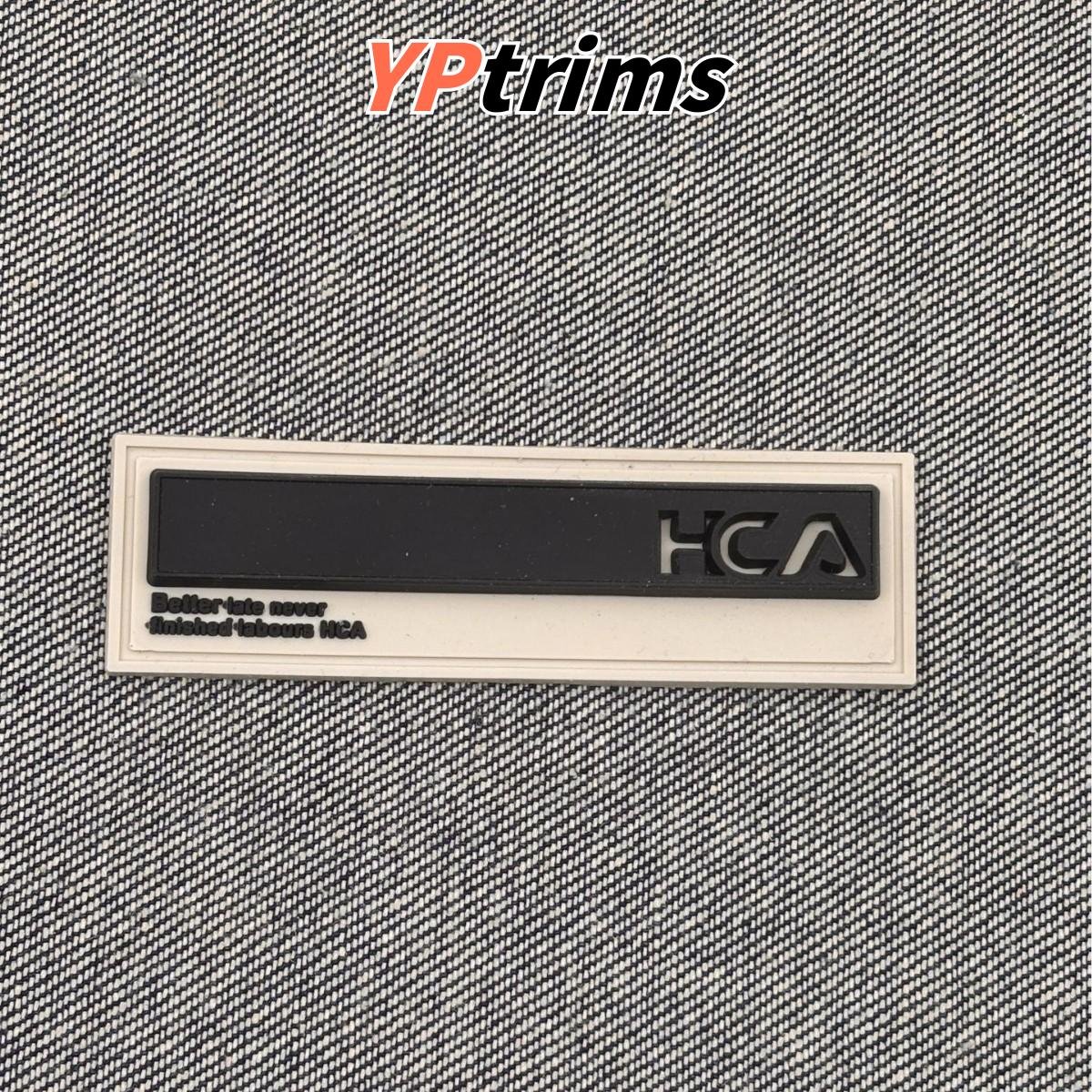 custom large rectangular silicone dripped pvc decorative trademark label for trendy pants and clothing