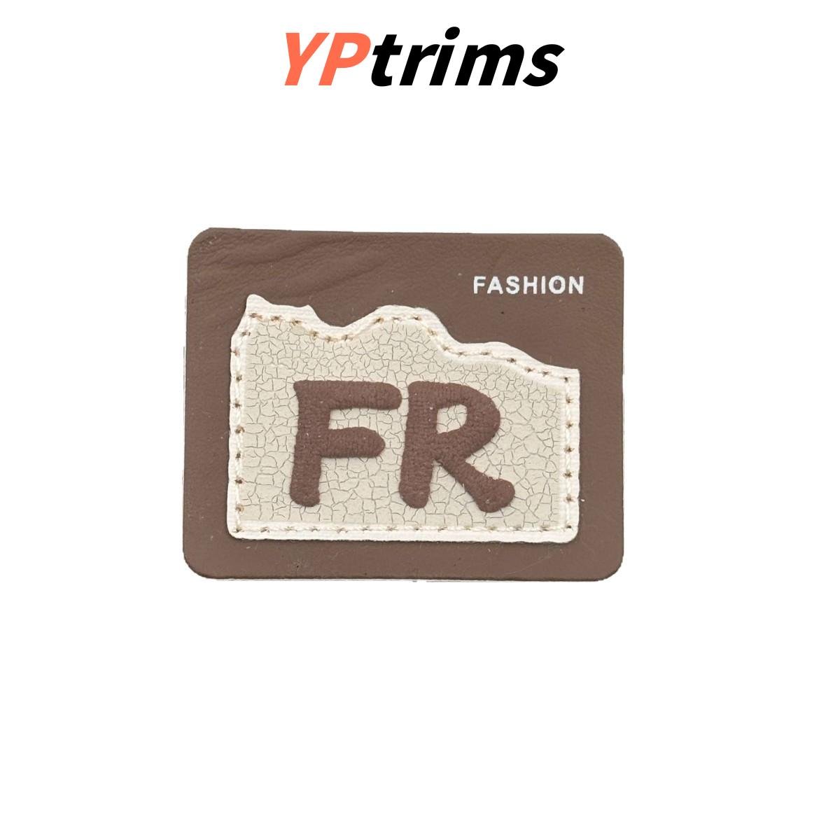 custom rectangular english letter fr cracked texture green label for trendy clothing accessories