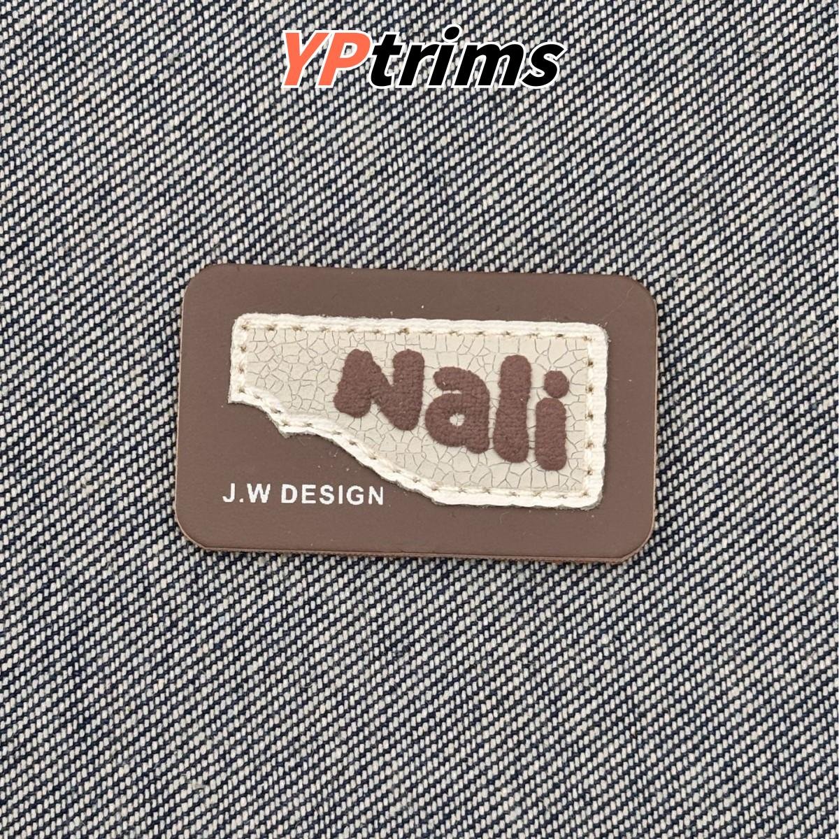 custom rectangular english letter cracked texture green label for trendy clothing accessories