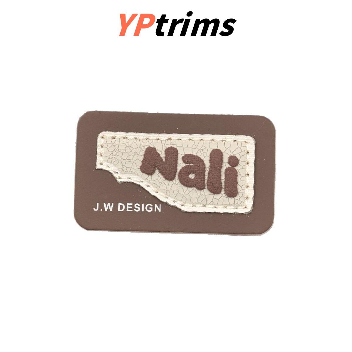 custom rectangular english letter cracked texture green label for trendy clothing accessories