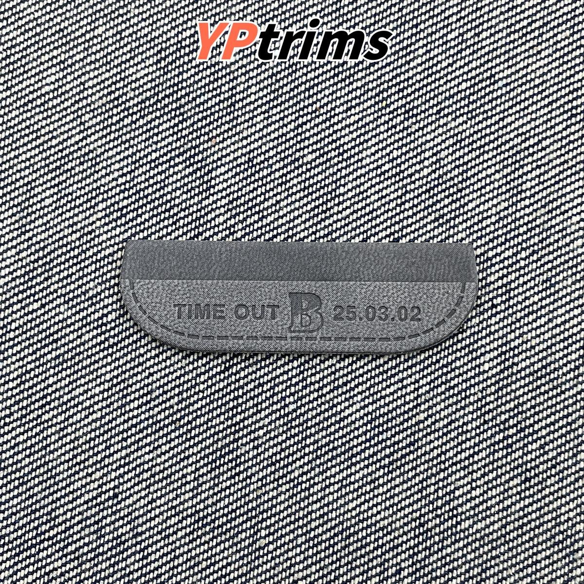 wholesale trendy letter clip faux leather badge for fashion male apparel accessories