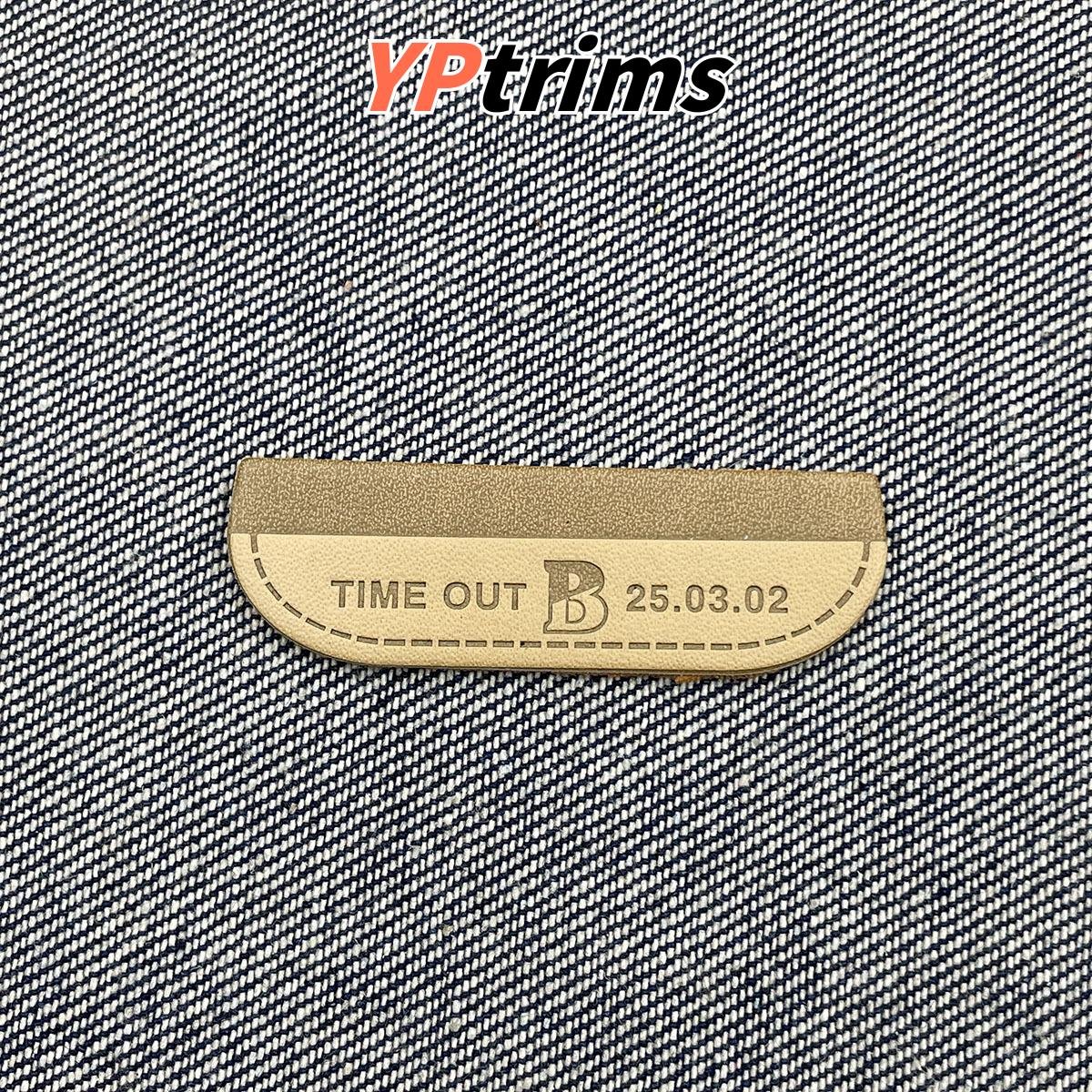 wholesale trendy letter clip faux leather badge for fashion male apparel accessories